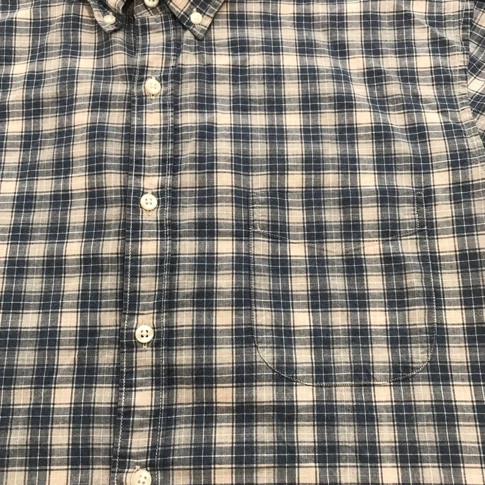 J. Crew Blue/White Plaid Men's Shirt Button Long Sleeve Sz‎ Large Preowned